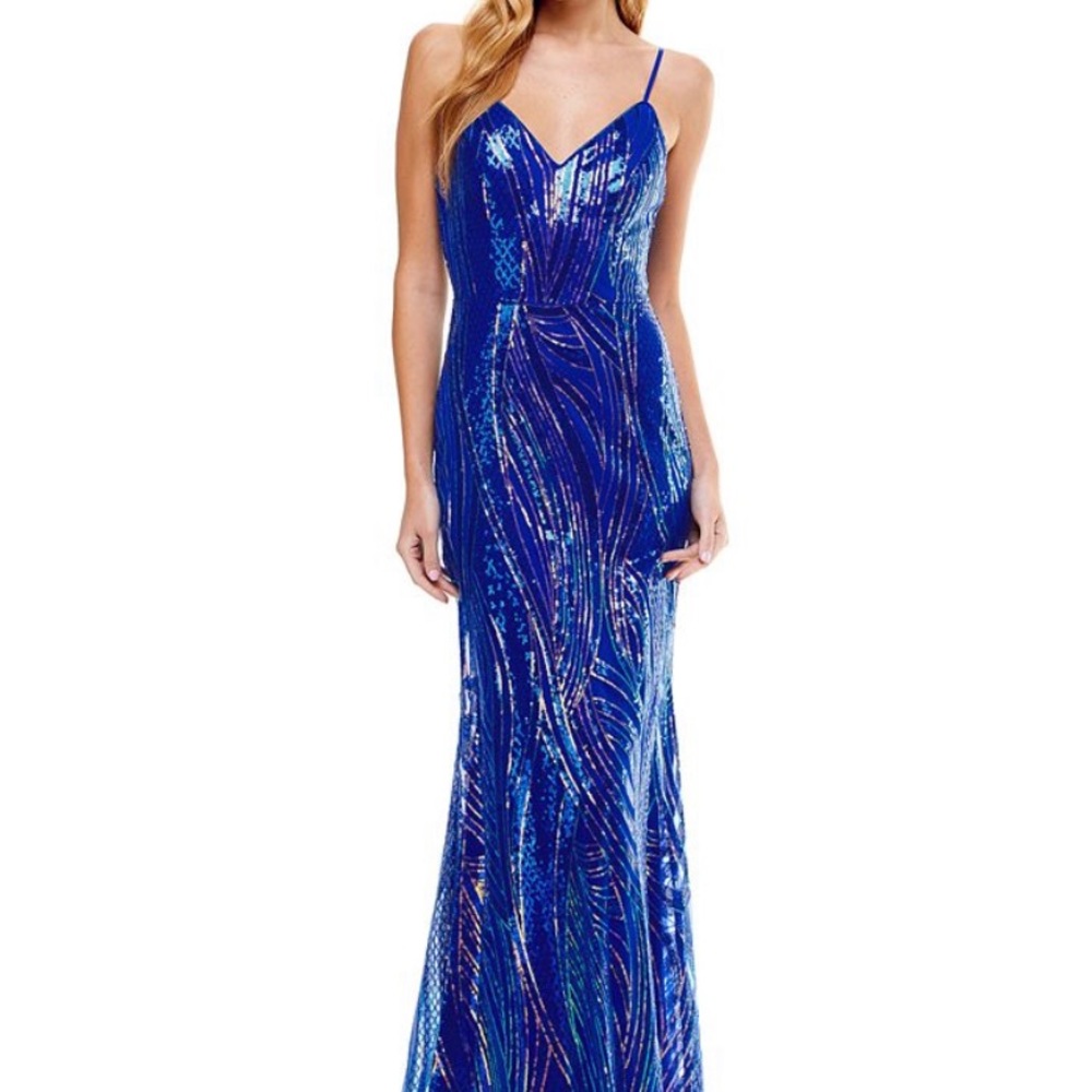 Mermaid Sequin Mesh Gown Prom Dress